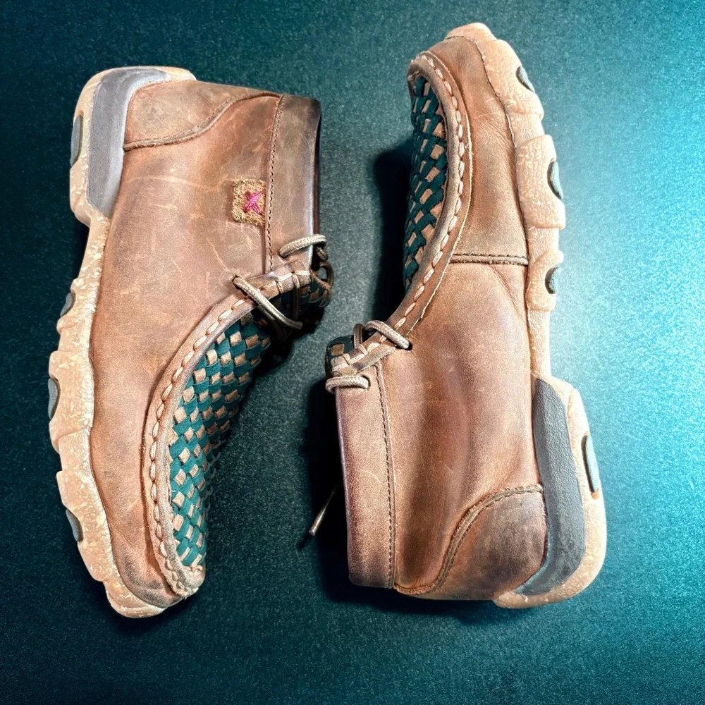 Twisted X Kid's Chukka Driving Mocs Oiled Saddle leather western youth 1 M kids